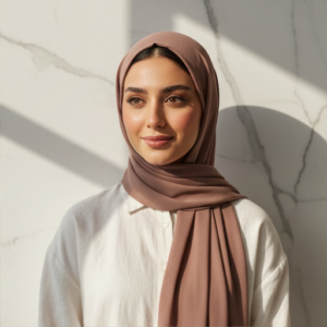 Nude Beige Georgette Chiffon Scarf