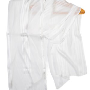 Crisp White Striped Satin Modal
