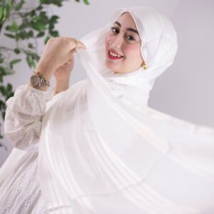 Crisp White Striped Satin Modal
